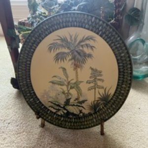 Lovely green painted decorative plate